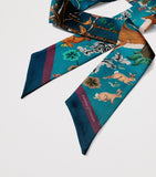 Aspinal of London skinny silk woodland scarf (British brand)