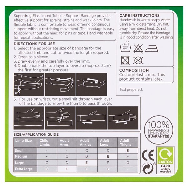 Superdrug Tubular Bandage Size E 8.5cm x 1m GOODS Superdrug