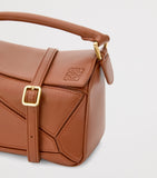 LOEWE Mini Puzzle Bag smooth lambskin leather cuboid handbag, imported from the UK