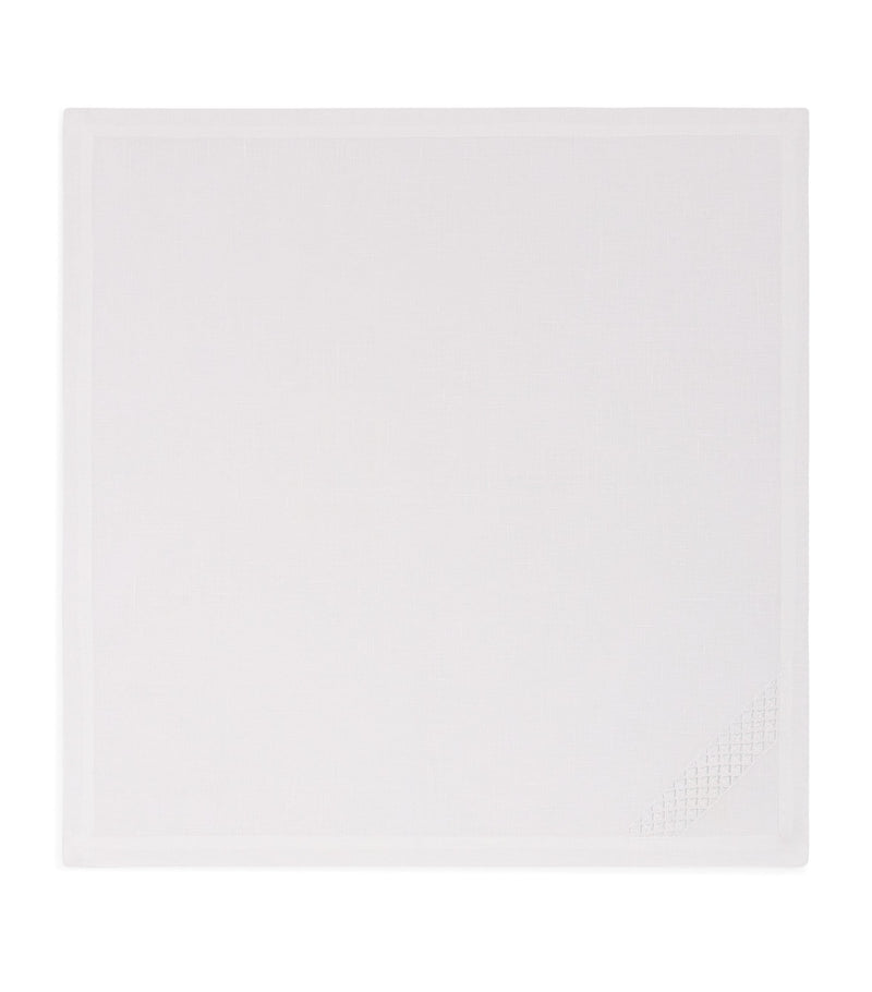 Embroidered Linen Napkin with Intricate Lacework, 45cm x 45cm
