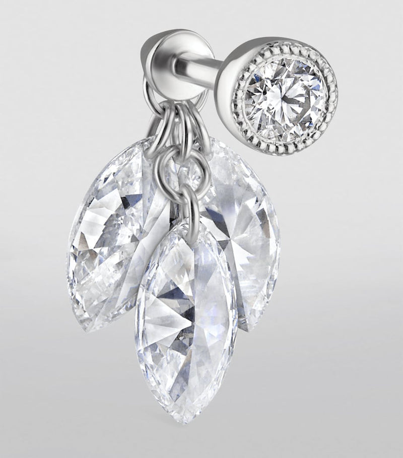 Maria Tash floating diamond plume earring 6.5mm, UK version