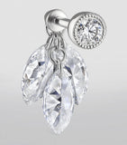 Maria Tash floating diamond plume earring 6.5mm, UK version