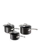 Le Creuset toughened non-stick sauce pans set of 3, UK version