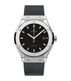 Hublot Classic Fusion 42mm titanium watch with rubber strap (British brand)