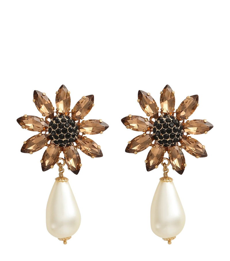 Dolce&Gabbana embellished flower clip-on earrings - British product