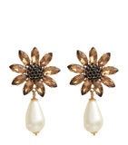 Dolce&Gabbana embellished flower clip-on earrings - British product