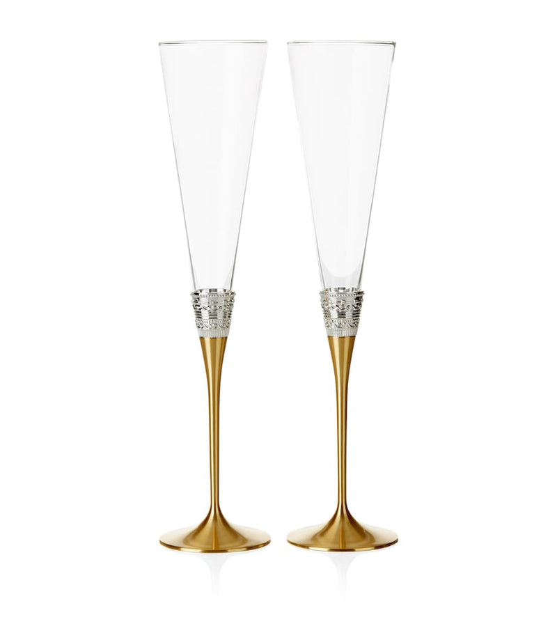 Wedgwood crystal toasting flutes set of 2 - British product