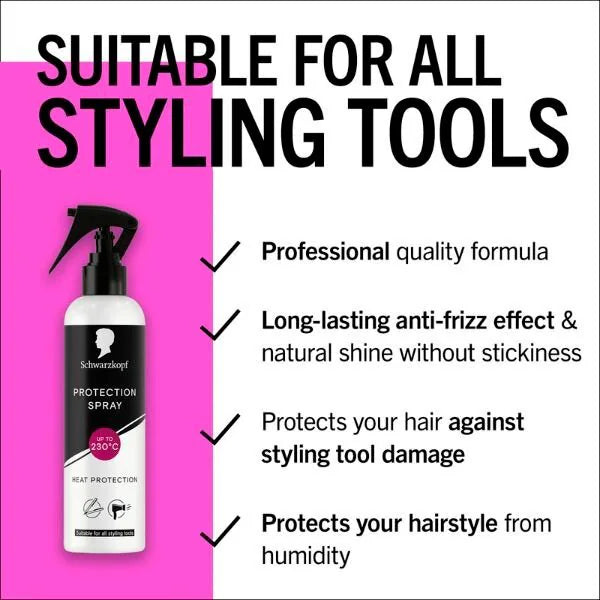 Schwarzkopf heat protection spray 250ml (British brand)