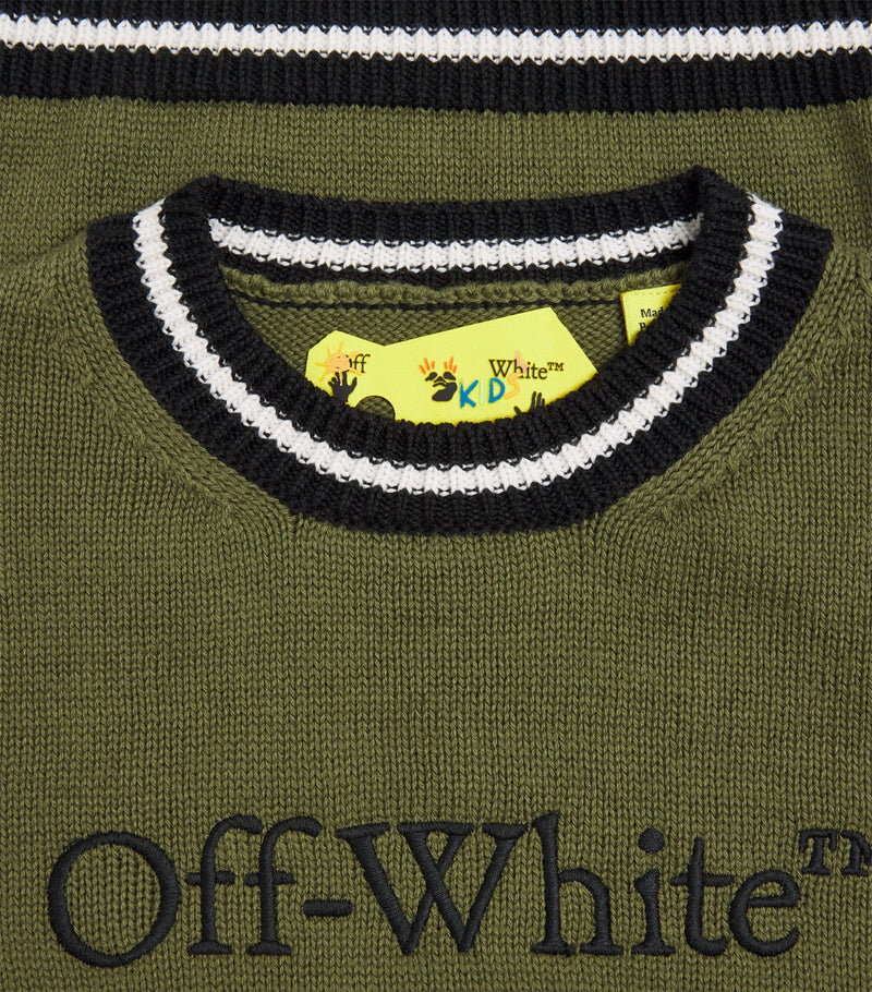 Off-White Bookish sweater for kids aged 4-12+ years, imported from the UK