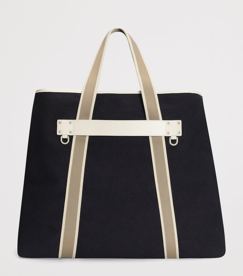 Dolce&Gabbana cotton-leather tote bag with logo patch (British brand)