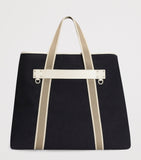 Dolce&Gabbana cotton-leather tote bag with logo patch (British brand)