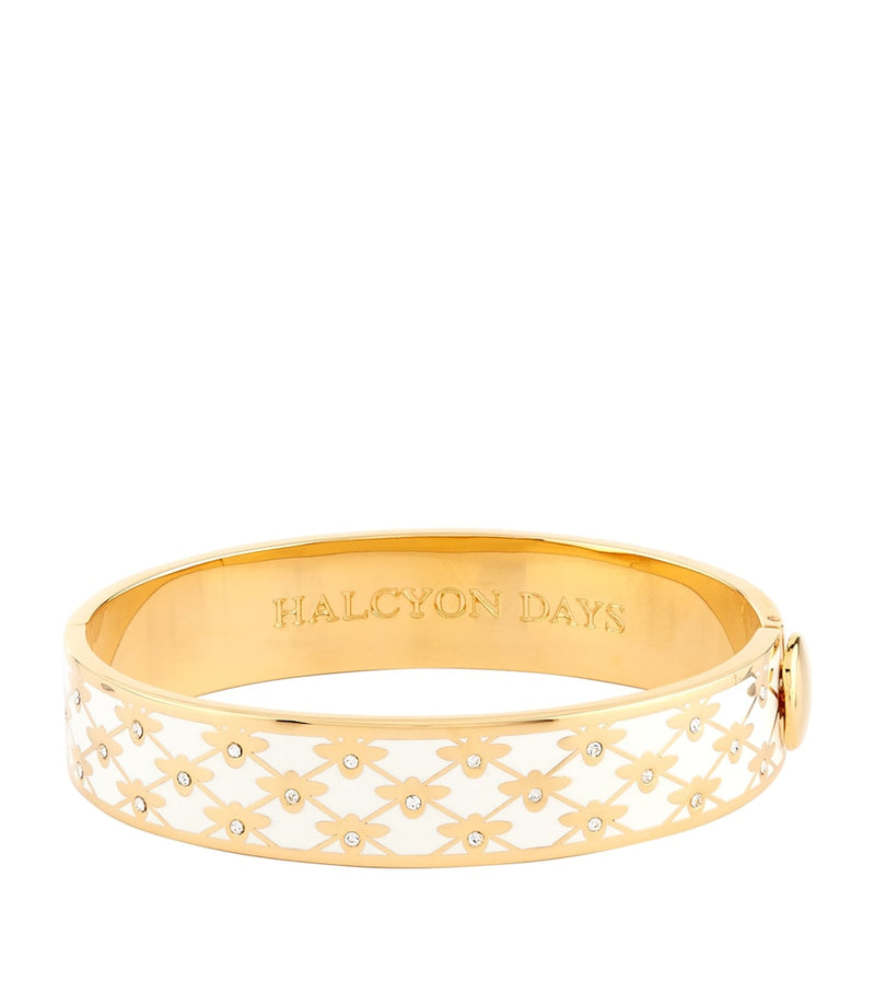 Halcyon Days bangle Bee Trellis 18kt gold plated - British product
