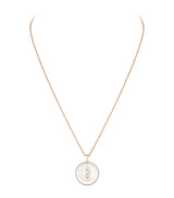 Harrods Messika Lucky Move Rose Gold Diamond and Mother-of-Pearl Necklace 0.38ct 69cm- Buy online at McGrocer