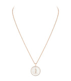 Messika Lucky Move rose gold diamond mother-of-pearl necklace, imported from the UK
