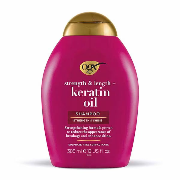 OGX Anti-Breakage Keratin Oil Shampoo 385ml, imported from the UK
