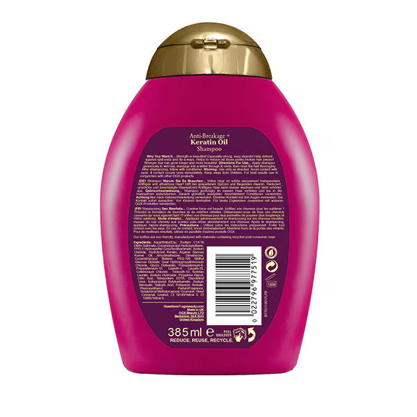 OGX Anti-Breakage Keratin Oil Shampoo 385ml, imported from the UK