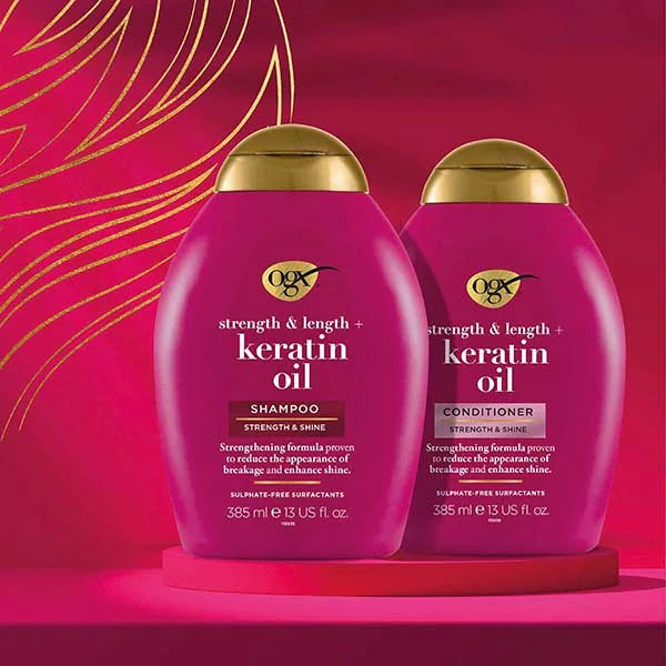 OGX Anti-Breakage Keratin Oil Shampoo 385ml, imported from the UK
