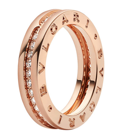 Harrods Bvlgari B.zero1 Rose Gold and Diamond One-Band Ring- Buy online at McGrocer