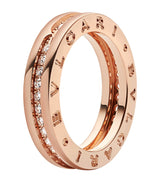 Harrods Bvlgari B.zero1 Rose Gold and Diamond One-Band Ring- Buy online at McGrocer