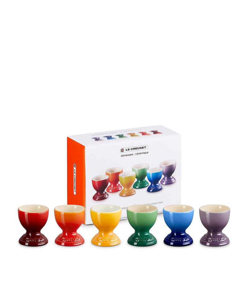 Le Creuset rainbow egg cup set of six, UK version