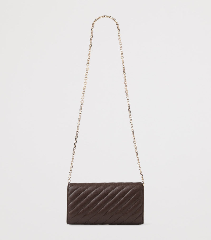 Jimmy Choo Curve wallet on chain lambskin bag (British brand)