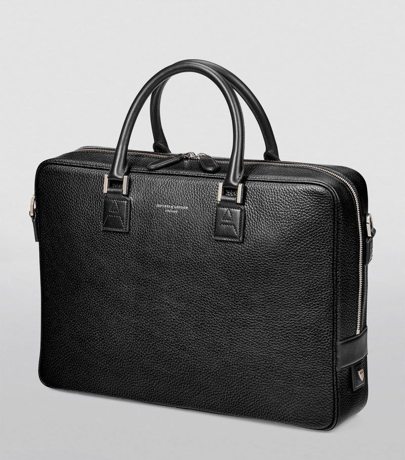 Aspinal of London Mount Street Leather Briefcase Bag (British brand)