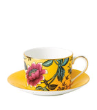 Wedgwood Wonderlust Yellow Tonquin teacup and saucer (British brand)