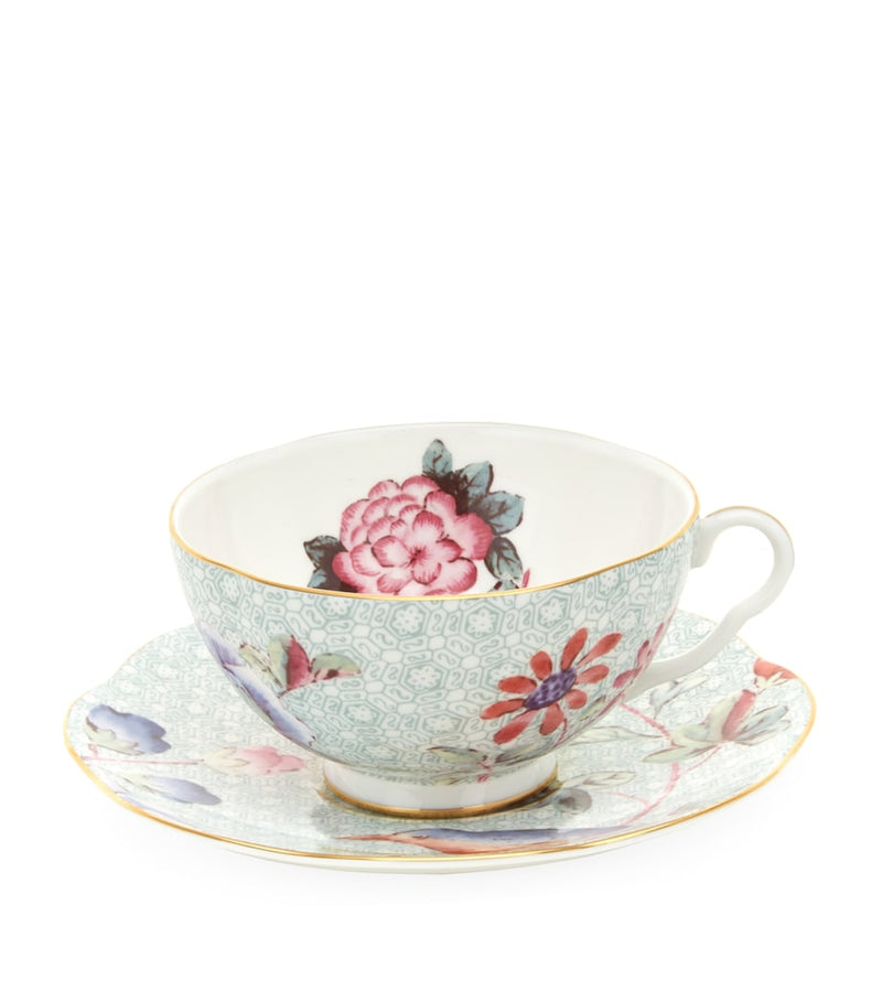 Wedgwood Cuckoo bone china teacup and saucer, UK version