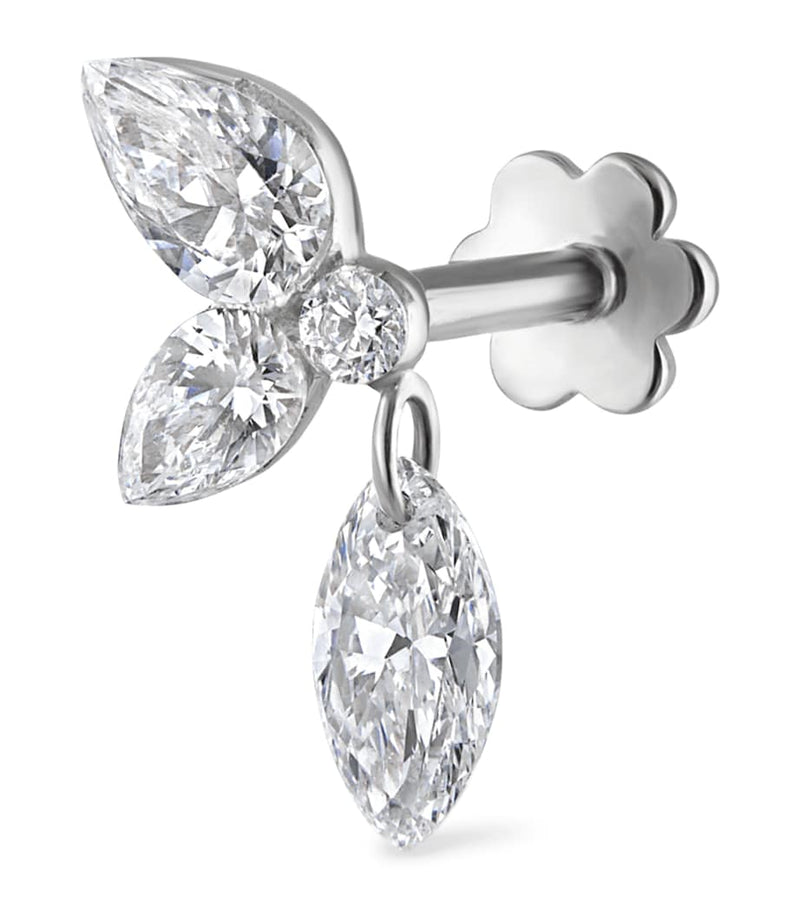 Maria Tash Grand Marquise Pear Diamond Echo earring 10.5mm Direction B, UK version