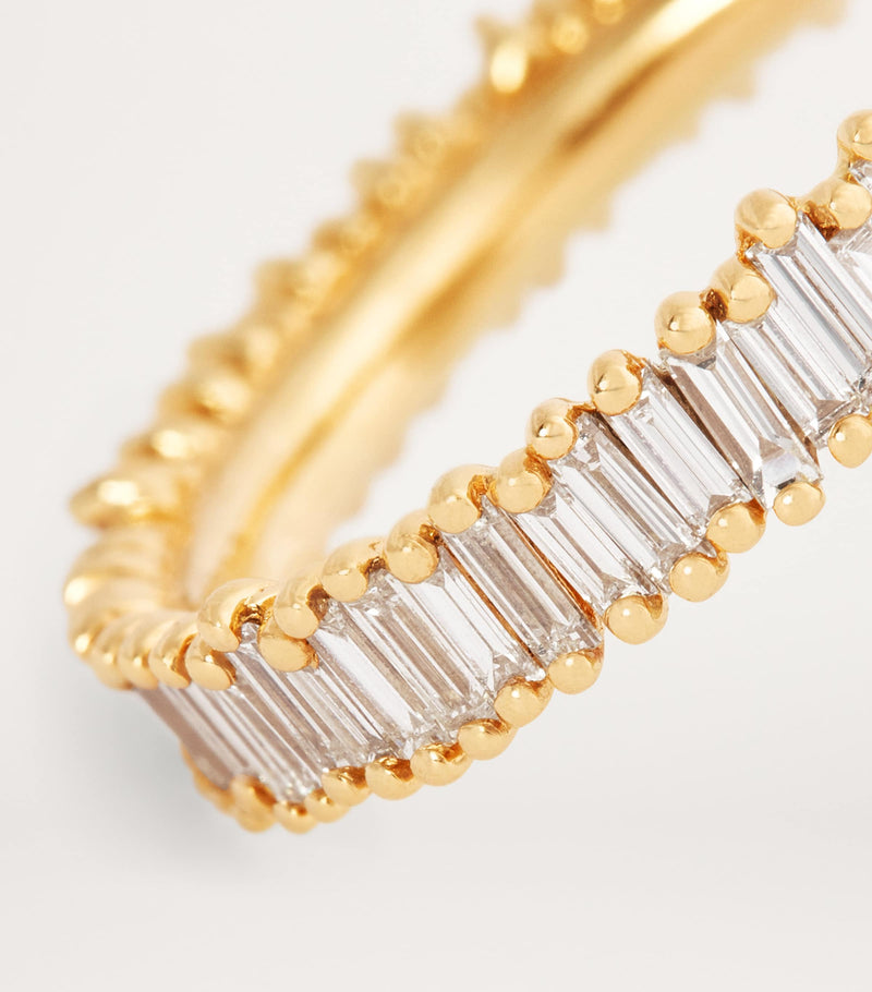 Suzanne Kalan eternity ring 3mm yellow gold diamond - British product