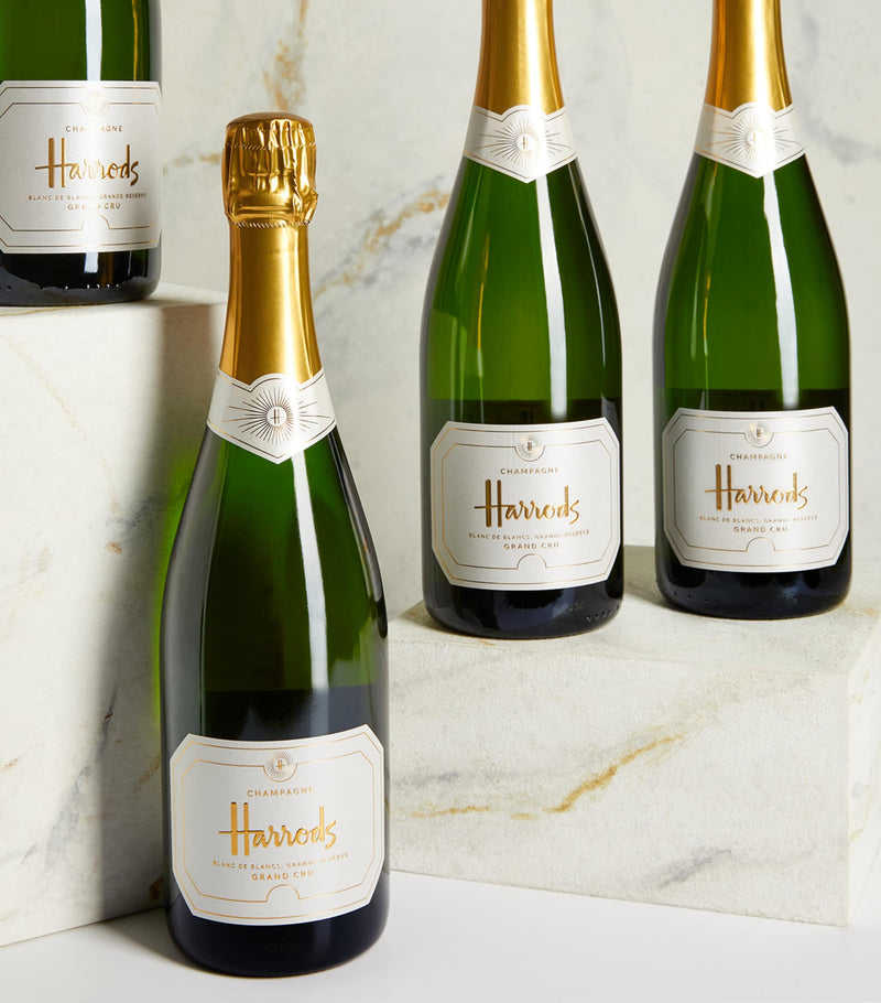 Harrods Blanc de Blancs Grand Cru Champagne Non-Vintage case of 12 bottles, UK version