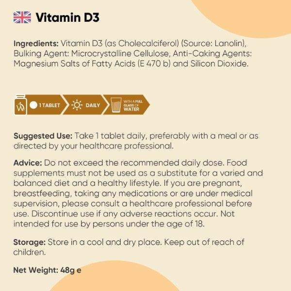 WeightWorld Vitamin D3 2000IU 400 tablets (British brand)