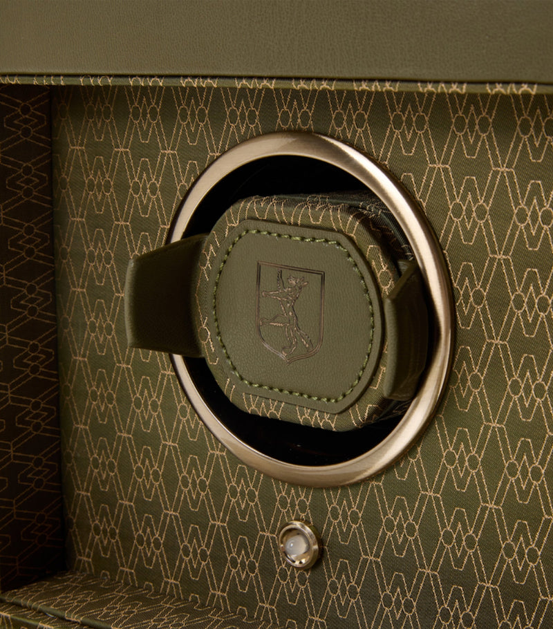 WOLF Earth Single Watch Winder apple leather watch winder (British brand)