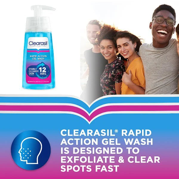 Clearasil Rapid Action Acne Face Wash Gel 150ml - British product