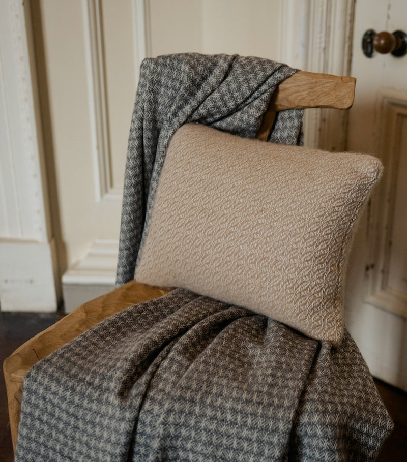 Araminta Campbell alpaca-blend fern cushion 30cm x 45cm - British product