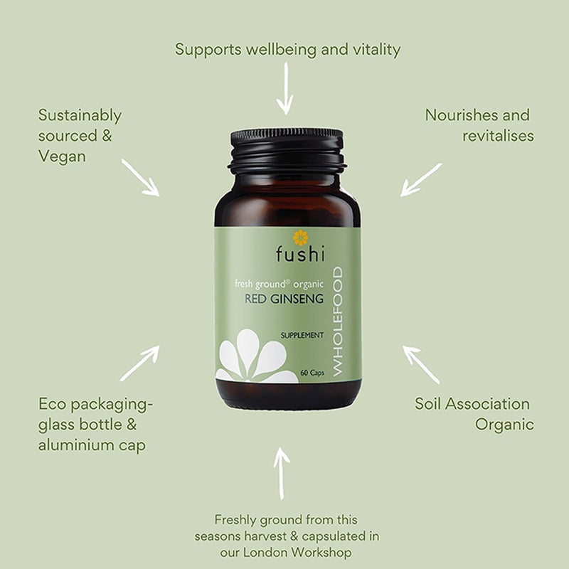 Organic Red Ginseng Vitality and Cognitive Support 60 Capsules