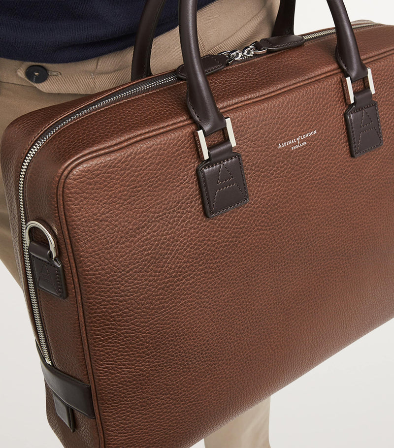 Aspinal of London Mount Street briefcase black saffiano leather (British brand)