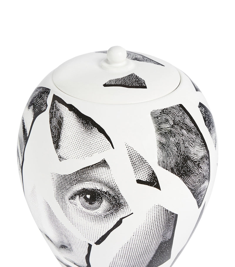 Fornasetti porcelain vase with broken-face design 30cm - British product
