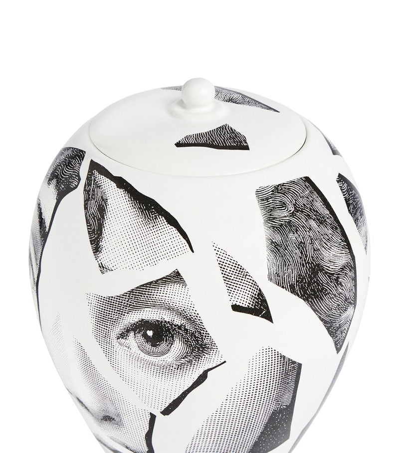 Fornasetti porcelain vase with broken-face design 30cm - British product