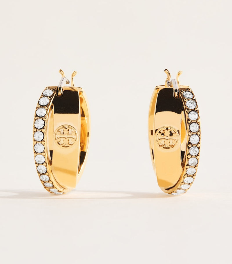 Tory Burch double hoop earrings gold-tone stainless steel, UK version