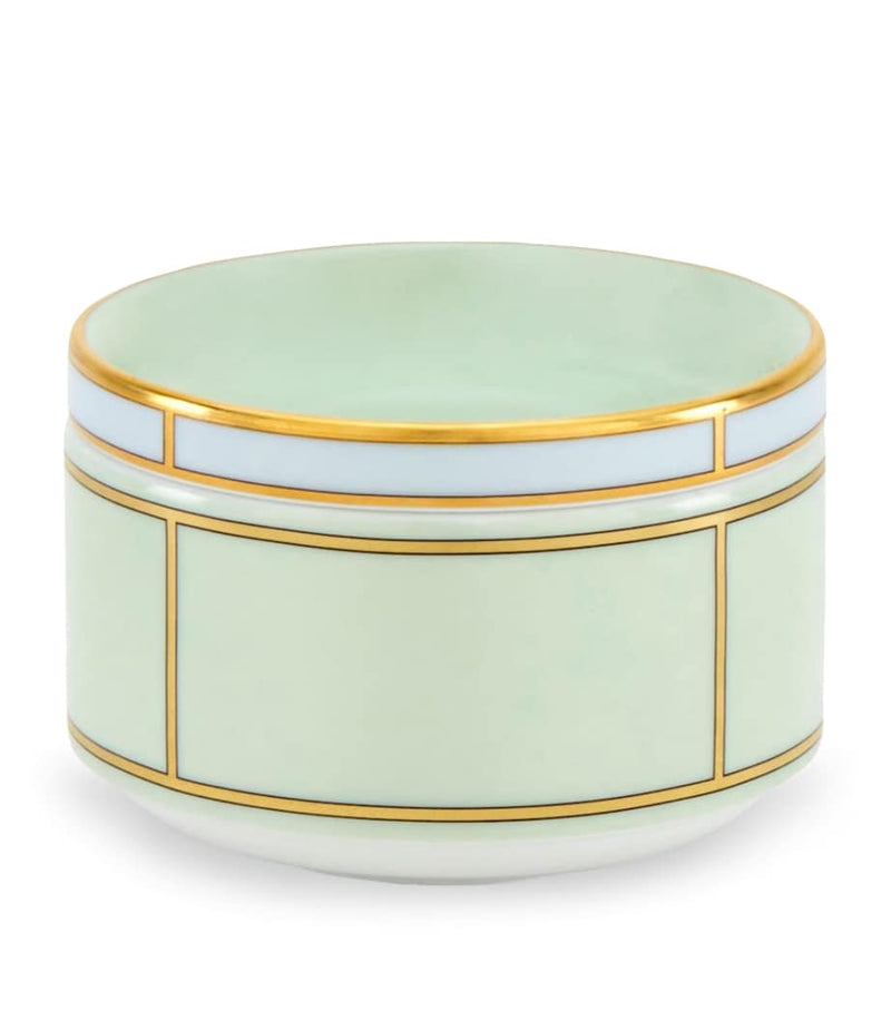 GINORI 1735 porcelain sugar pot Verde 10cm, UK version