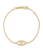 Jennifer Meyer evil eye bracelet in yellow gold with diamonds, imported from the UK