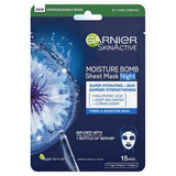 Superdrug Garnier Moisture Bomb Night-Time Deep Sea Water Hyaluronic Acid Sheet Mask 28g- Buy online at McGrocer