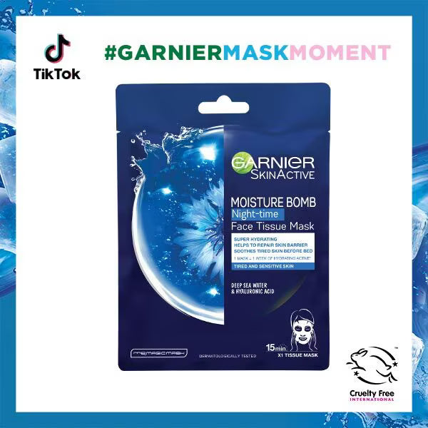 Garnier Moisture Bomb Night Time Sheet Mask 28g, UK version