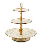 MacKenzie-Childs cake stand Mocha Check 35.5cm, UK version