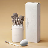 Livingandhome Makeup Brush Set White 18 Piece, UK version