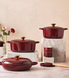 Le Creuset cast iron round casserole dish 24cm, imported from the UK