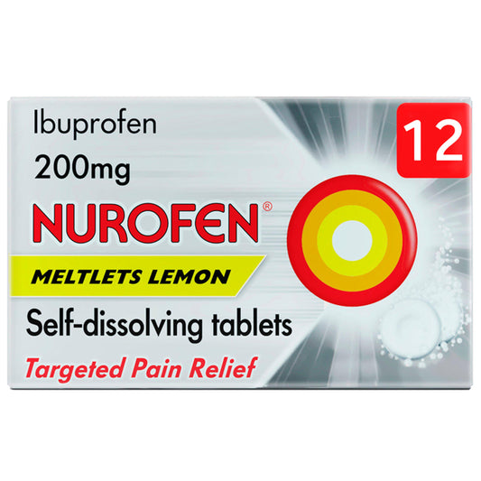 Nurofen Meltlets Lemon  Self-Dissolving Tablets x12 200mg PERSONAL CARE Sainsburys   