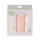 Ziggle Muslin Squares Pink Bunnies 70cm x 70cm (British brand)