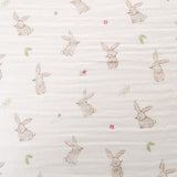 Ziggle Muslin Squares Pink Bunnies 70cm x 70cm (British brand)